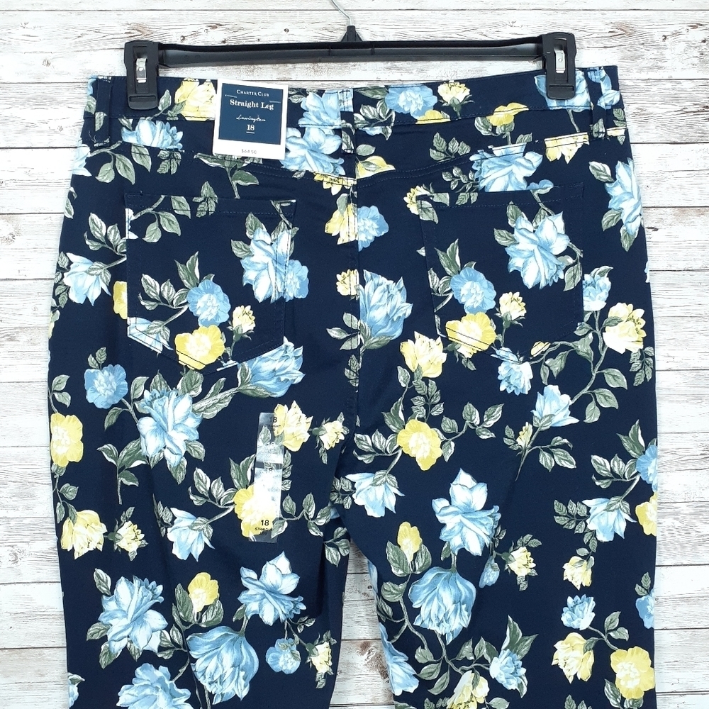Charter Club Pants Sz 18 Floral Straight Leg 144 - Picture 5 of 8